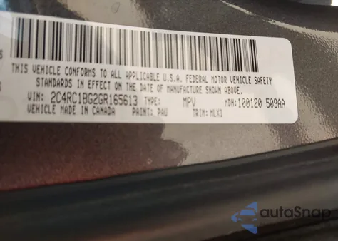 2016 Chrysler Town & Country Touring from USA, damaged, VIN 2C4RC1BG2GR165613